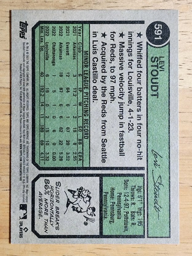 2023 Topps Heritage #591 Levi Stoudt RC