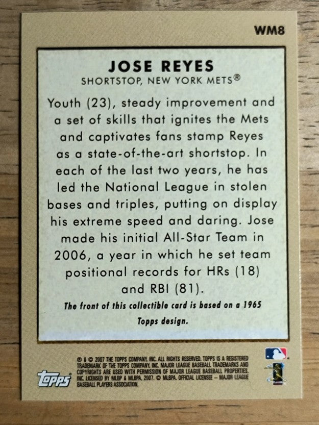 2007 Topps Wal-Mart #WM8 Jose Reyes 65T