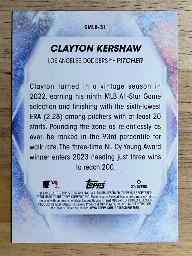 2023 Topps Stars of MLB #SMLB31 Clayton Kershaw