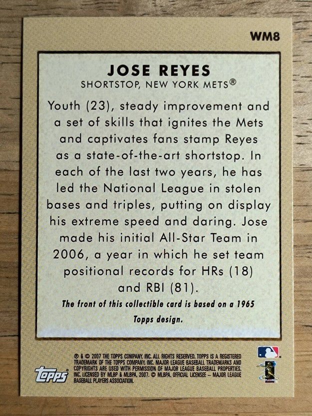 2007 Topps Wal-Mart #WM8 Jose Reyes 65T