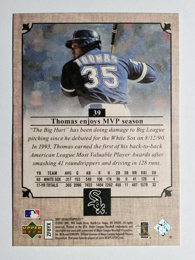 2007 UD Masterpieces #39 Frank Thomas