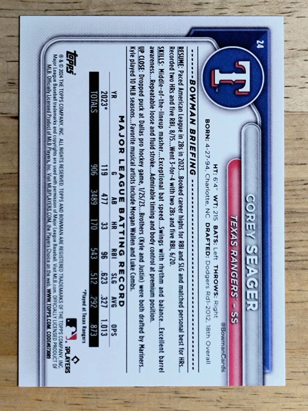 2024 Bowman #24 Corey Seager