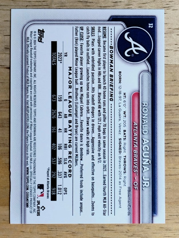 2024 Bowman #32 Ronald Acuna Jr.