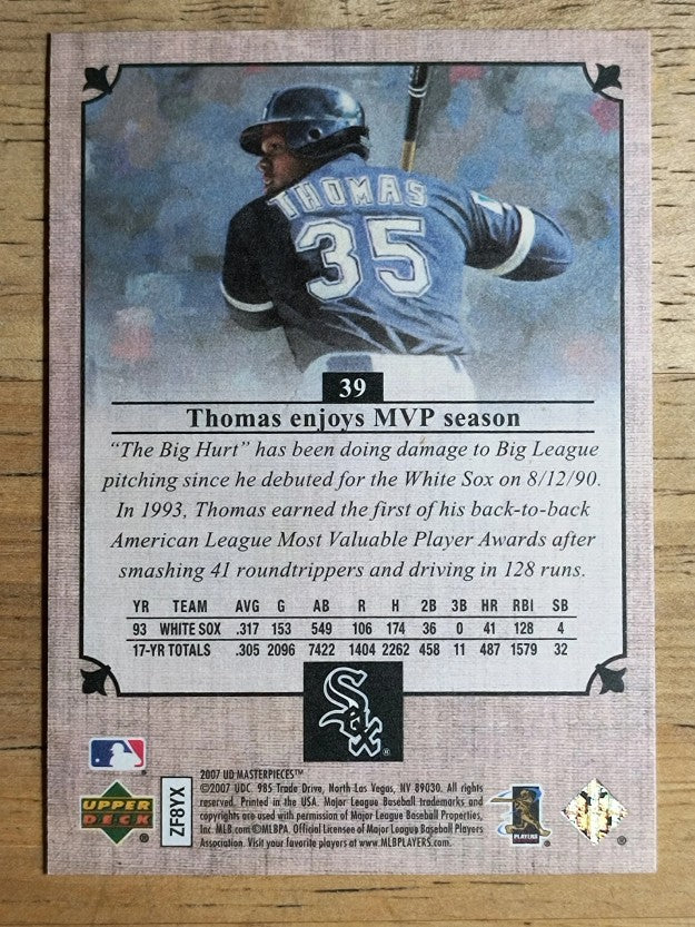 2007 UD Masterpieces #39 Frank Thomas