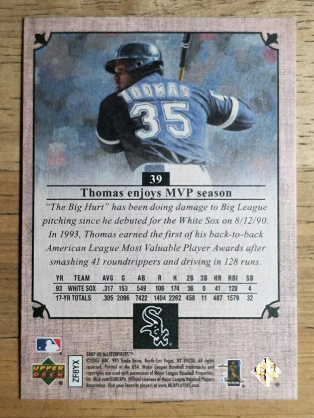 2007 UD Masterpieces #39 Frank Thomas