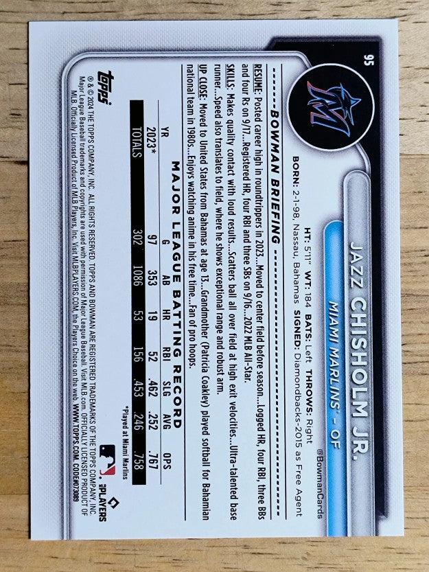 2024 Bowman #95 Jazz Chisholm Jr.