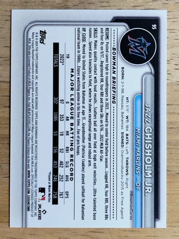 2024 Bowman #95 Jazz Chisholm Jr.
