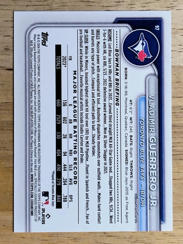 2024 Bowman #97 Vladimir Guerrero Jr.