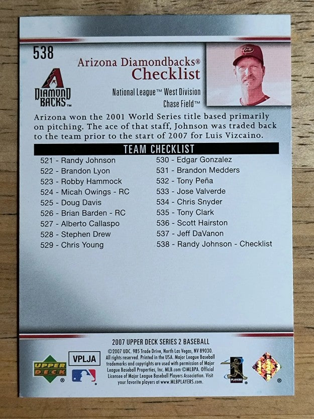 2007 Upper Deck #538 Randy Johnson CL