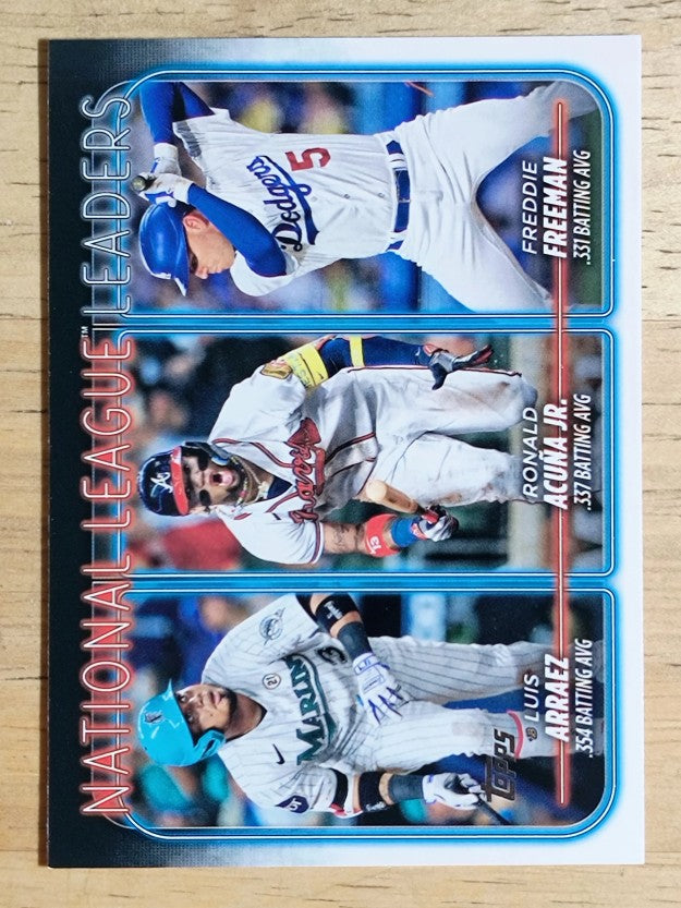 2024 Topps #206 Luis Arraez/Ronald Acuna Jr./Freddie Freeman LL