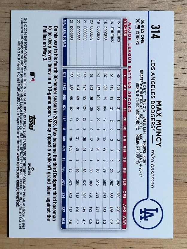 2024 Topps #314 Max Muncy