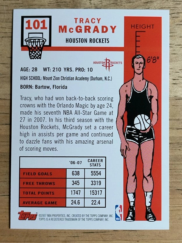 2007-08 Topps 1957-58 Variations #101 Tracy McGrady
