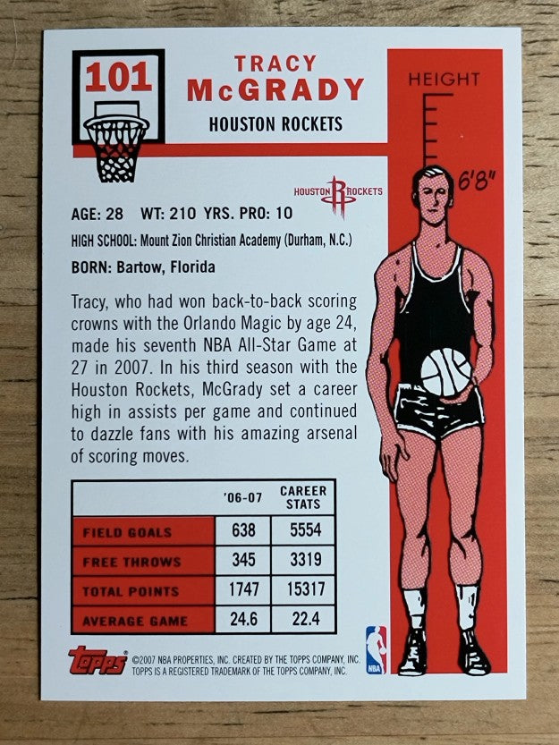 2007-08 Topps 1957-58 Variations #101 Tracy McGrady