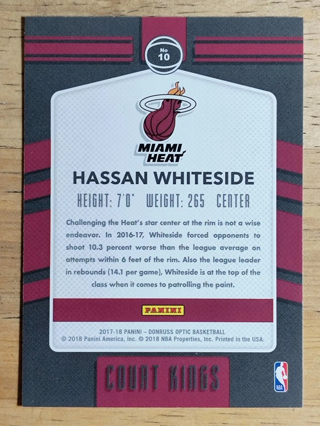 2017-18 Donruss Optic Court Kings #10 Hassan Whiteside