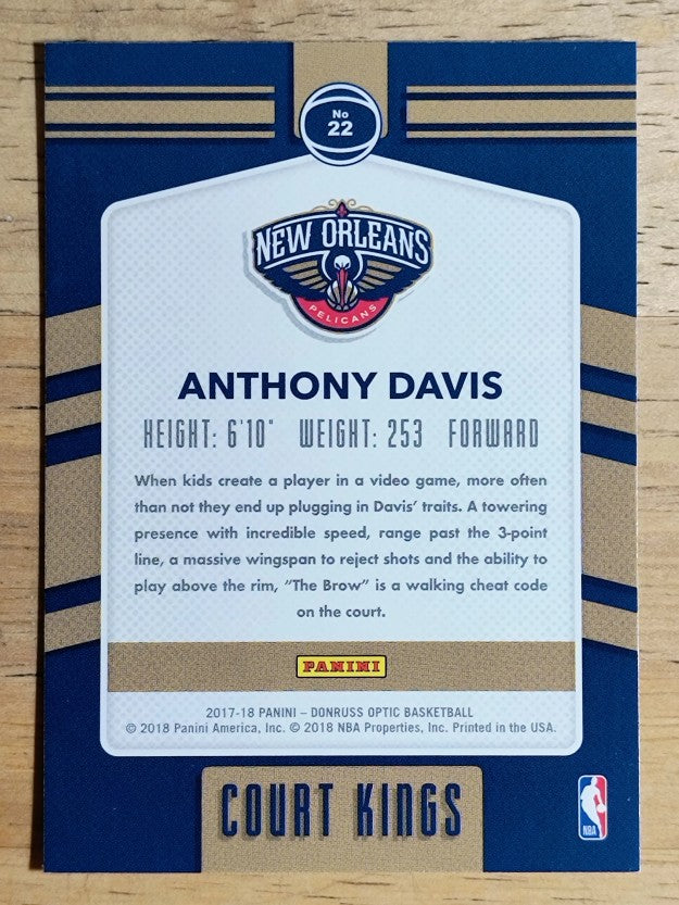 2017-18 Donruss Optic Court Kings #22 Anthony Davis