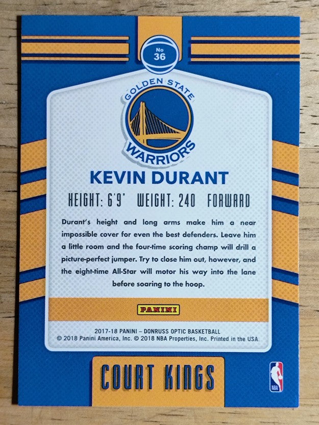 2017-18 Donruss Optic Court Kings #36 Kevin Durant