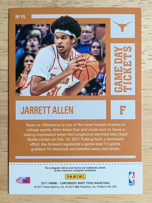 2017-18 Panini Contenders Draft Picks Game Day Tickets #15 Jarrett Allen