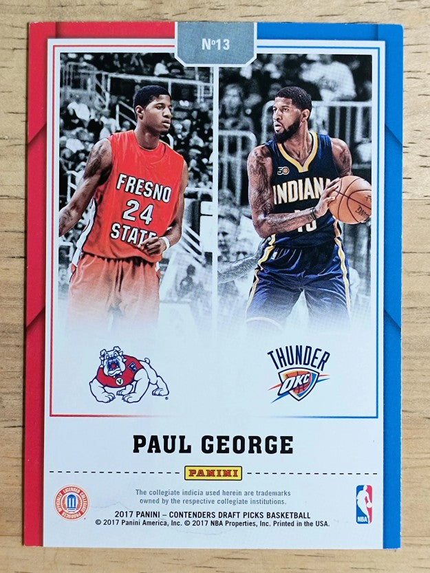 2017-18 Panini Contenders Draft Picks Legacy #13 Paul George