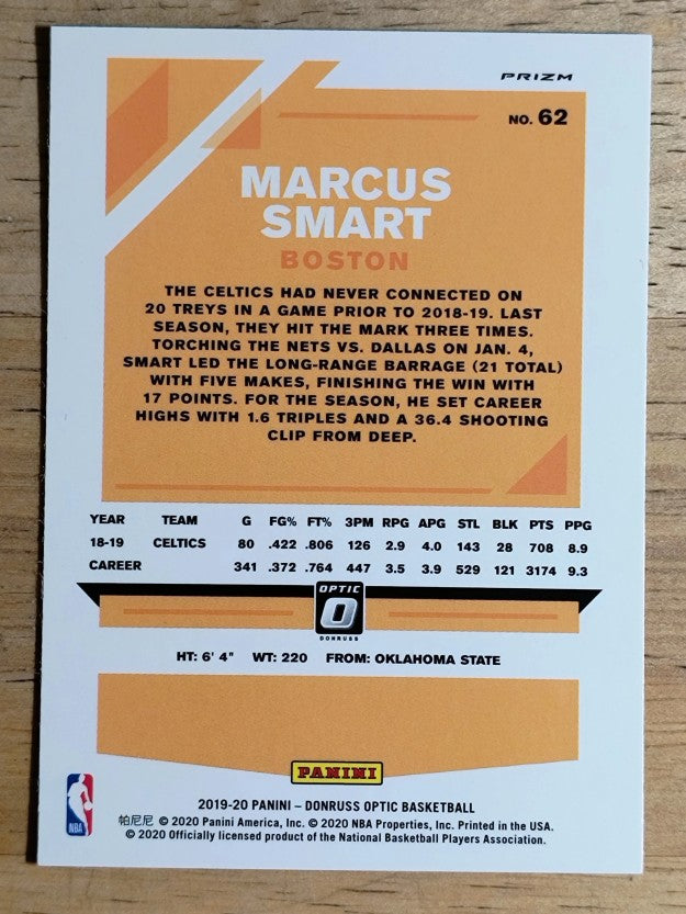 2019-20 Donruss Optic Blue Velocity #62 Marcus Smart