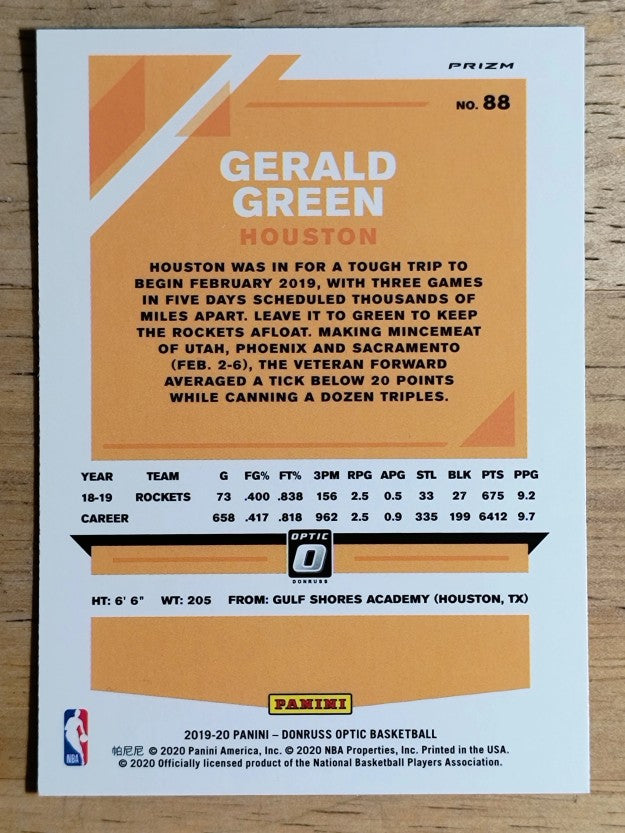 2019-20 Donruss Optic Blue Velocity #88 Gerald Green