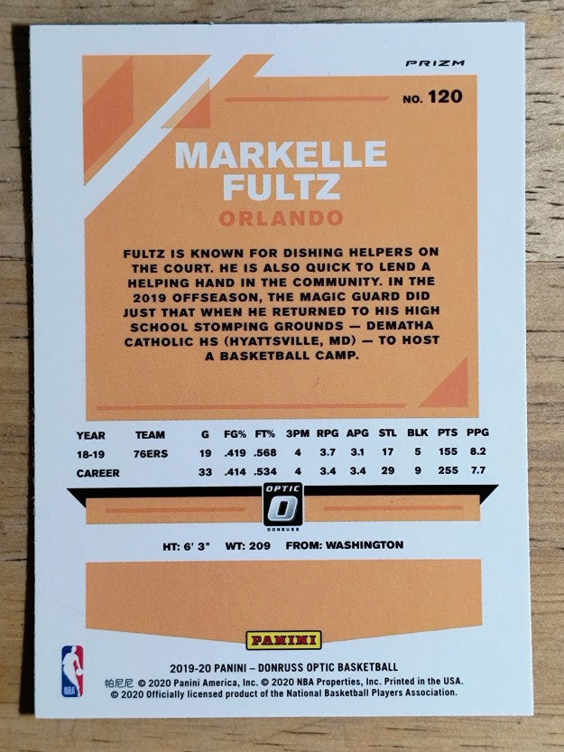2019-20 Donruss Optic Blue Velocity #120 Markelle Fultz