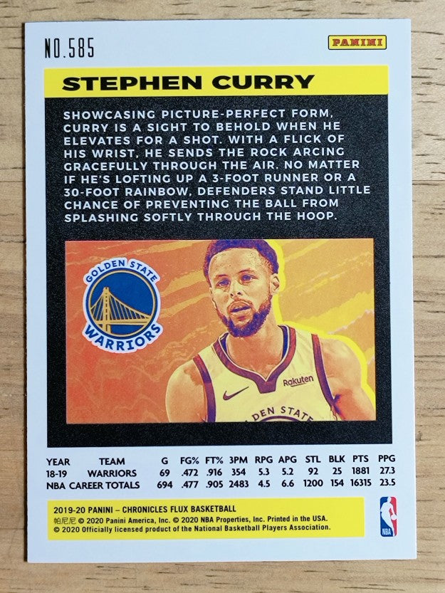 2019-20 Panini Chronicles #585 Stephen Curry/Flux