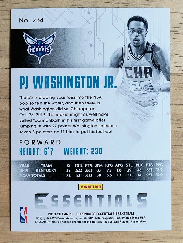 2019-20 Panini Chronicles Bronze #234 PJ Washington Jr./Essentials