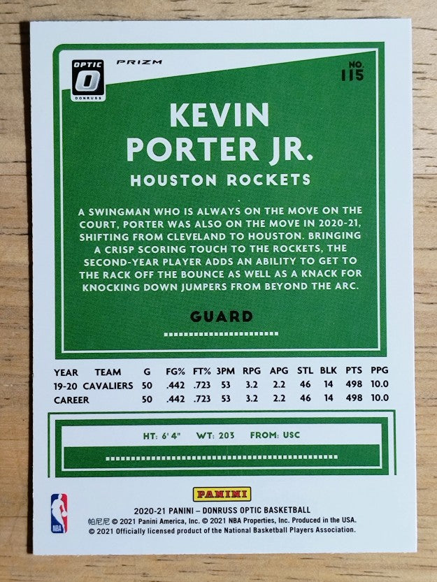 2020-21 Donruss Optic Purple #115 Kevin Porter Jr.