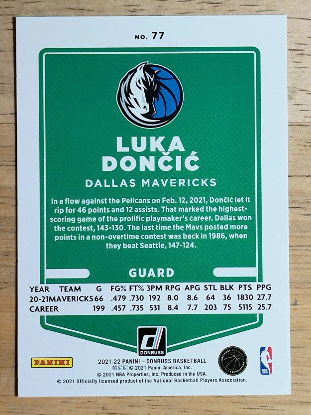 2021-22 Donruss #77 Luka Doncic