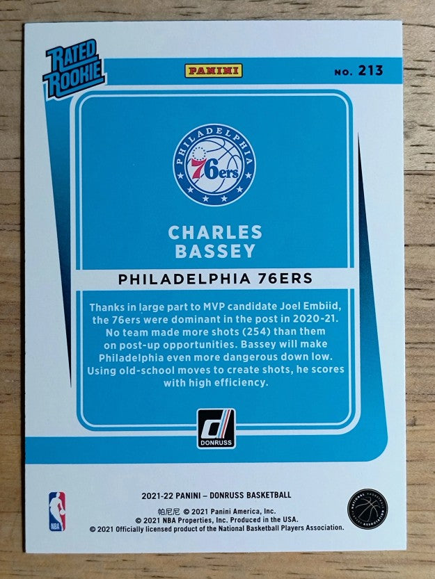 2021-22 Donruss #213 Charles Bassey RR RC