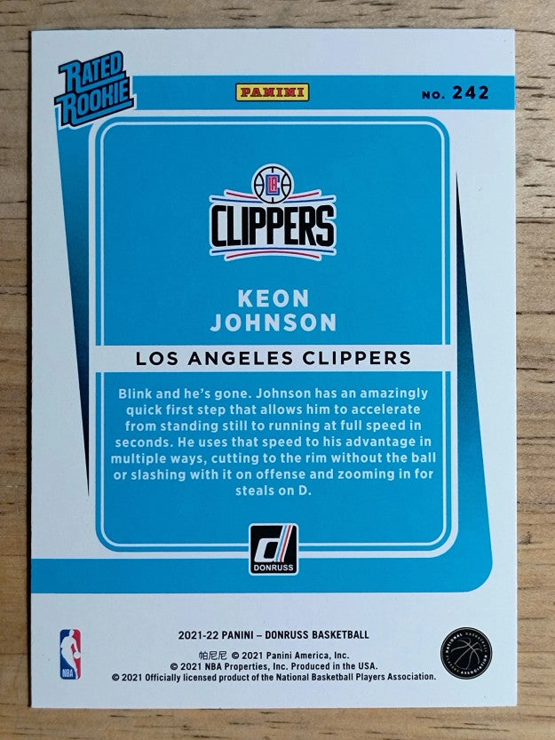 2021-22 Donruss #242 Keon Johnson RR RC