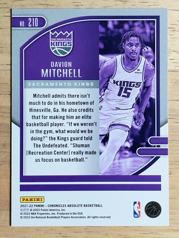 2021-22 Panini Chronicles #210 Davion Mitchell/Absolute