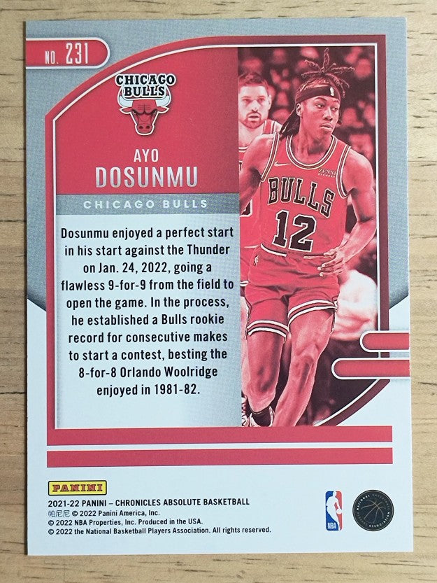 2021-22 Panini Chronicles #231 Ayo Dosunmu/Absolute