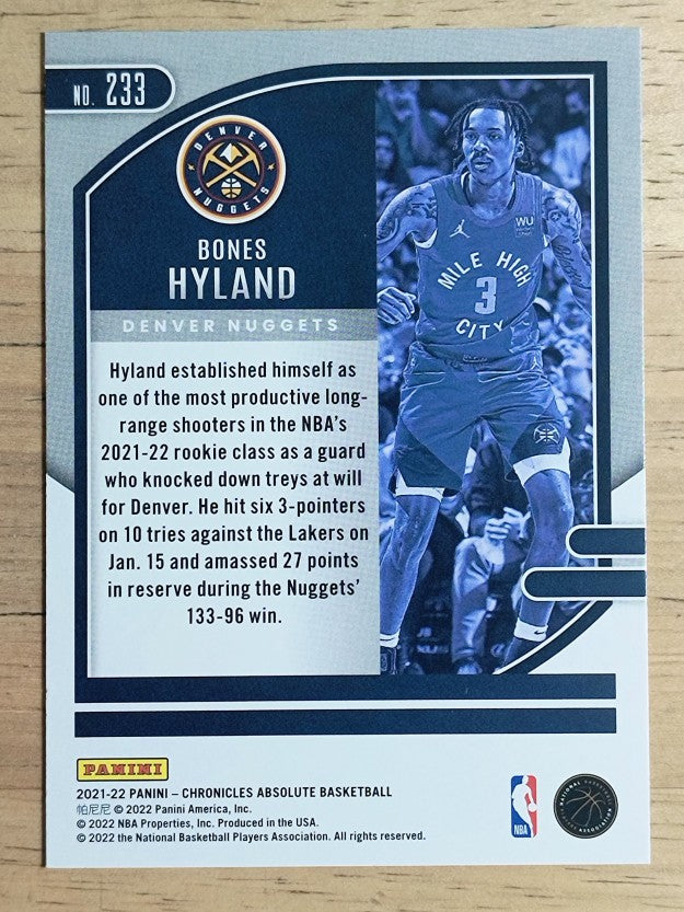2021-22 Panini Chronicles #233 Bones Hyland/Absolute