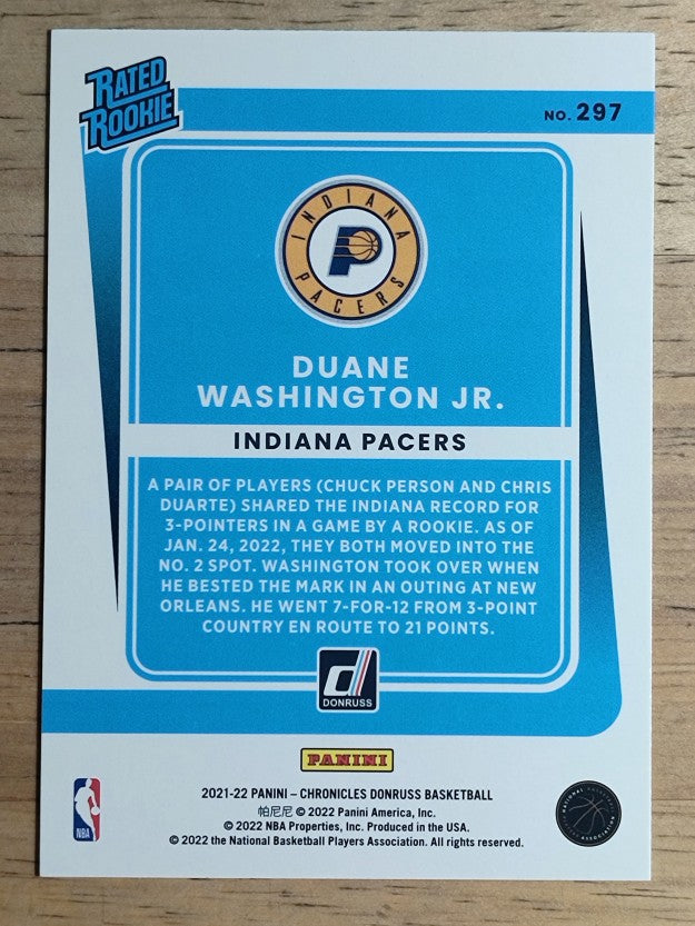 2021-22 Panini Chronicles #297 Duane Washington Jr./Donruss RR