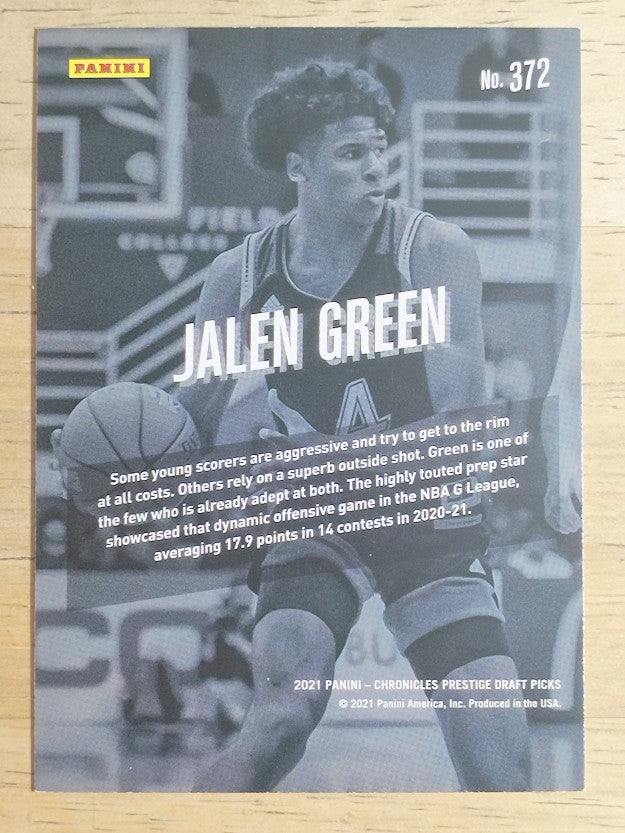 2021-22 Panini Chronicles Draft Picks #372 Jalen Green/Prestige