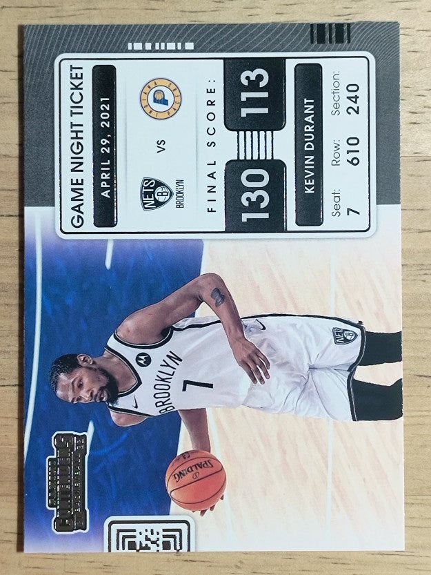 2021-22 Panini Contenders Game Night Ticket #13 Kevin Durant