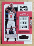 2021-22 Panini Contenders Game Ticket Red #56 DeMar DeRozan