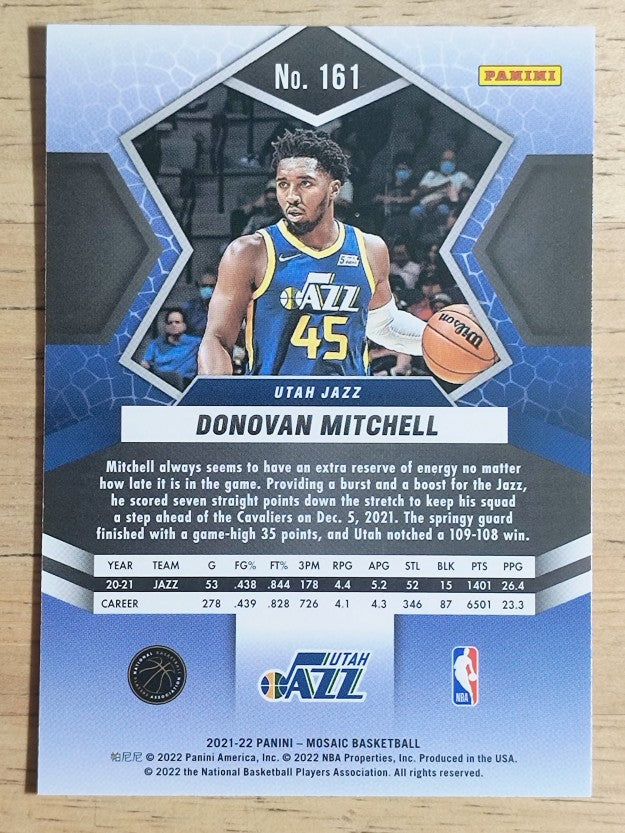2021-22 Panini Mosaic #161 Donovan Mitchell
