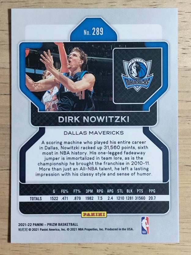2021-22 Panini Prizm #289 Dirk Nowitzki