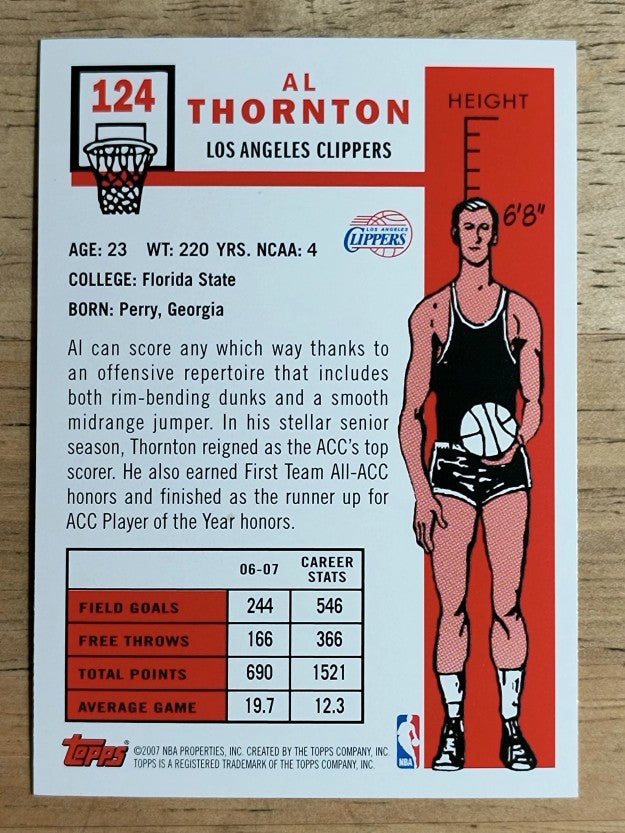 2007-08 Topps 1957-58 Variations #124 Al Thornton