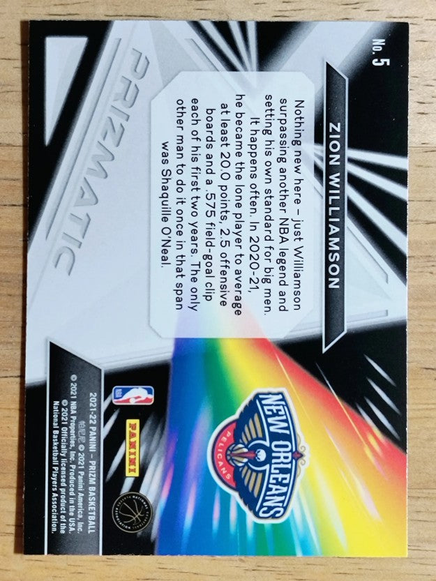 2021-22 Panini Prizm Prizmatic #5 Zion Williamson