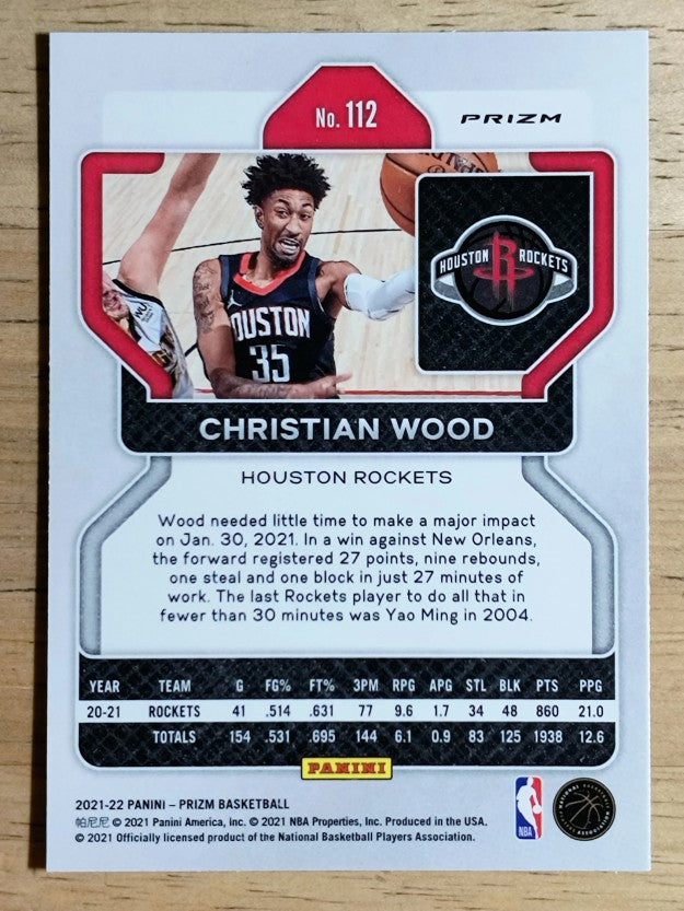 2021-22 Panini Prizm Prizms Green #112 Christian Wood