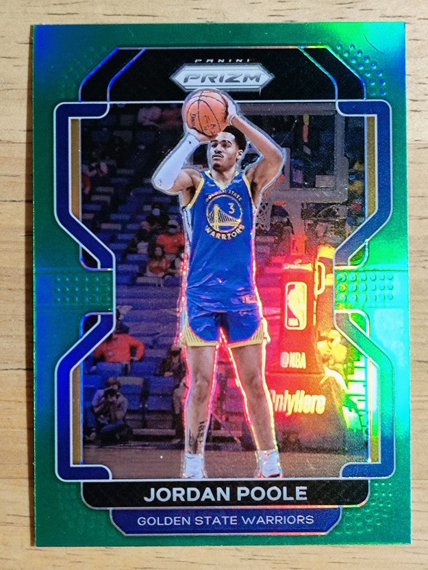 2021-22 Panini Prizm Prizms Green #222 Jordan Poole