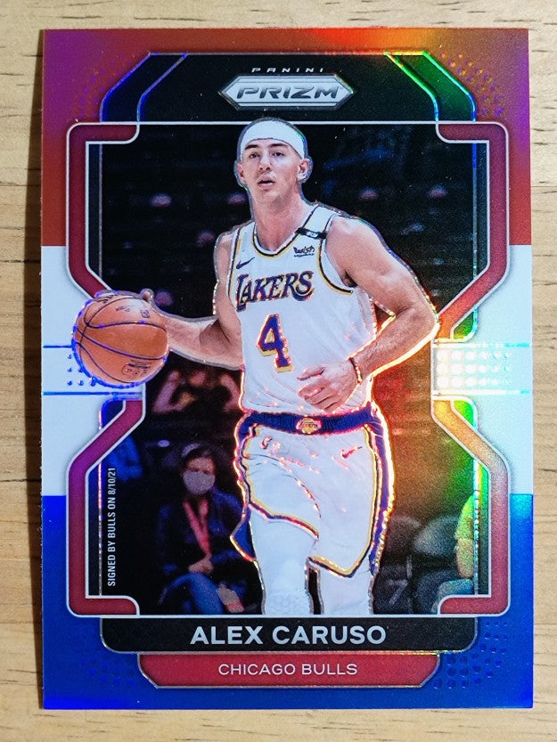 2021-22 Panini Prizm Prizms Red White and Blue #83 Alex Caruso