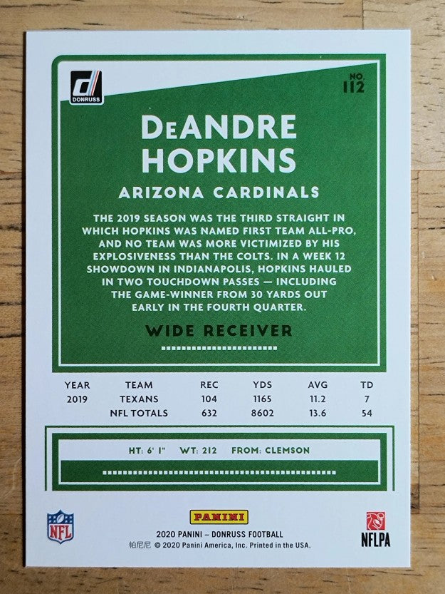 2020 Donruss #112 DeAndre Hopkins