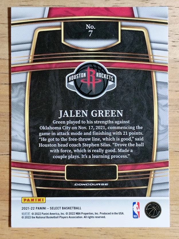 2021-22 Select Blue #7 Jalen Green