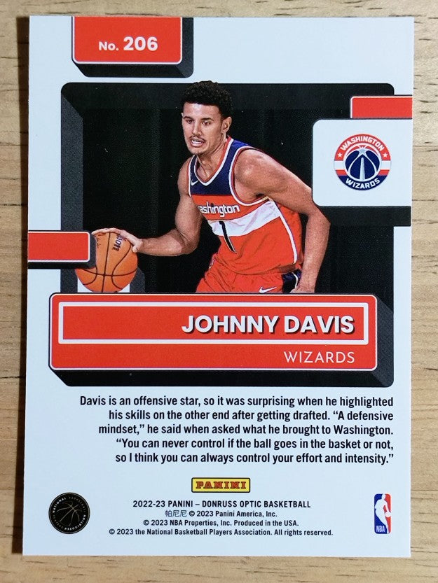 2022-23 Donruss Optic #206 Johnny Davis RR RC
