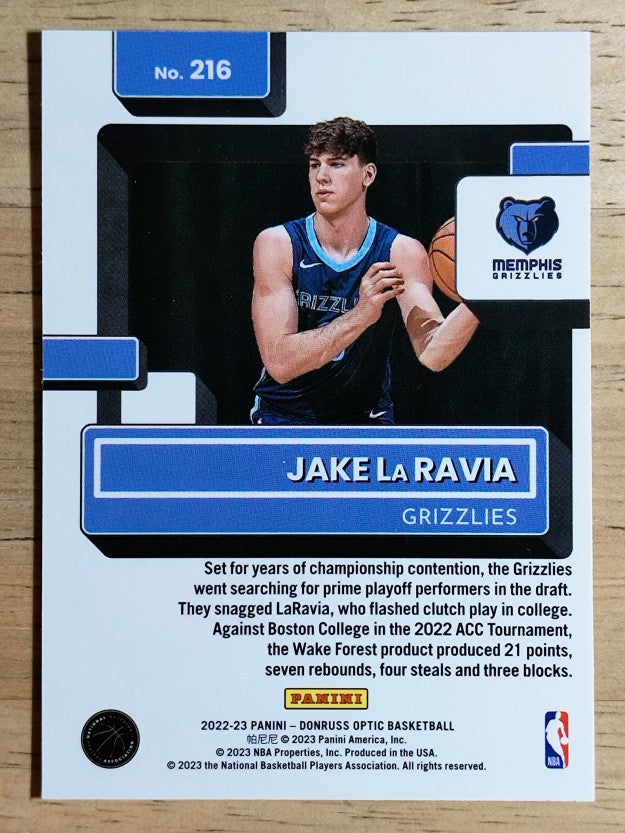 2022-23 Donruss Optic #216 Jake LaRavia RR RC