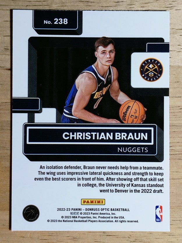 2022-23 Donruss Optic #238 Christian Braun RR RC